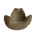 Retro rhinestone suede western cowboy hat for men and women, stylish fashion party headwear. - M (56-58cm) / Army Green