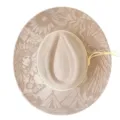 Laser engraved vintage tribal western cowboy hat, wide brim suede fedora for outdoor fashion. - M (56-58cm) / Beige