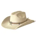 Retro suede cowboy hat with star decor, beige wide brim western knight hat for outdoor fashion. - Beige / M (56-58cm)