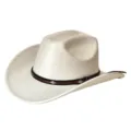 Sombrero de vaquero western de ante blanco con banda con tachuelas, elegante sombrero de equitación. - M (56-58cm) / Blanco