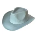 Light blue denim western cowboy hat with pinched crown and wide brim for men and women. - M (56-58cm) / Light Blue