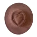 Détails du chapeau marron en faux daim rétro avec une couronne en forme de cœur unique. - M (56-58cm) / Café