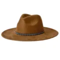 Detail de chapeau fedora en suede a large bord marron, style vintage western homme. - M (56-58cm) / Brun Foncé