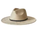 Chapeau fedora en suédine à large bord pour femme homme, chapeau de cowboy rétro feutre beige. - M (56-58cm) / Beige