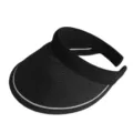 Chapeau Visiere de Soleil en Paille Noire, Casquette Tete Vide Plage Ete pour Femme Chic - M (56-58cm) / Serre-tête Noir Multicolore Paille Fine Tressée Noire Chapeau Visière