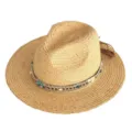 Summer straw panama hat for women and men, beach sun protection woven flat brim fashion cap. - Retro Bohemian Hat Band
