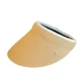 Visiere de soleil en paille kaki pour femme, chapeau de plage ouvert d'ete avec cristal. - M (56-58cm) / Serre-tête Blanc Crème Paille Fine Tressée Khaki Chapeau Visière