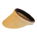 Chapeau visière de soleil en paille bord marron dessus vide plage été protection UV kaki - M (56-58cm) / Serre-tête Marron Paille Fine Tressée Khaki Chapeau Visière