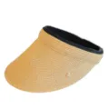 Chapeau visière paille soleil été plage haut vide anti-uv protection mode femme chapeau - M (56-58cm) / Serre-tête Noir Paille Fine Tressée Khaki Chapeau Visière
