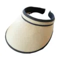 Chapeau visière de soleil en paille style japonais pour femme, anti-UV plage. - M (56-58cm) / Multicolore Paille Fine Tressée Beige Chapeau Visière