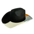 Color-blocked suede cowboy hat detail, retro British style wide brim jazz hat for adults. - Black / M (56-58cm)