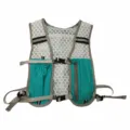 Pet outdoor breathable mesh vest backpack, adjustable harness with storage pockets. - Blue