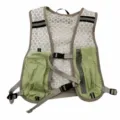 Breathable mesh outdoor sports vest with multi pockets and adjustable buckle straps for hiking. - Green