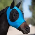 Blue horse fly mask with mesh ears and eyes protection breathable equestrian face mask 1pc - General Purpose / Blue