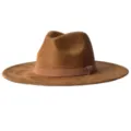 Chapeau fedora marron a larges bords en faux suede style retro pour femme et homme elegant. - M (56-58cm) / Brun Foncé