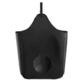Portable slow feed horse hay bag in black durable fabric with hanging strap for stable use. - Black