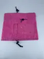 Pink waterproof pet bathing head cover with clear window and adjustable black drawstring cords. - Rose Red