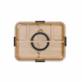 Bambus Wurst- und Käseplatte mit Deckel, Snackschale mit Fächern 37x29cm groß und praktisch. - Unterteiltes Snack-Tablett-Set mit Deckel