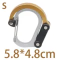Aluminum alloy multi-functional carabiner, size S 5.8x4.8cm, rotating keychain for outdoor. - Small - Gold