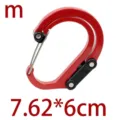 Red aluminum alloy D-shaped carabiner multi-functional outdoor travel keychain 7.62x6cm - Medium - Red
