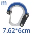 Blue folding carabiner keychain 7.62x6cm aluminum alloy multi-functional outdoor hook - Medium - Blue