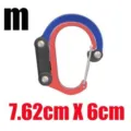 Red Blue Aluminum Alloy Carabiner 360 Rotating Multi-functional Outdoor Keychain Clip - Medium - Blue Red