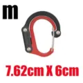 D-shaped aluminum alloy carabiner multifunctional outdoor climbing buckle red black 7.62x6cm - Medium - Black Red