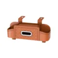 Auto Sitzrückenlehne Organizer braunes Leder multifunktionale Taschentuch Box Autozubehör - Orange