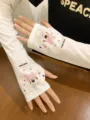Cute cartoon dog print ice silk sun protection sleeves for women summer outdoor UV shield arm covers. - Dog