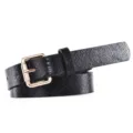 Cintura da donna nera con motivo serpente e fibbia quadrata dorata per jeans casual - Serpente Nero con Fibbia Dorata