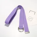Cintura in tela viola con doppi anelli a D, cintura casual con fibbia in metallo per donna e uomo. - Viola
