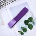 Purple canvas belt with matching buckle, minimalist woven strap for casual daily jeans wear. - Deep purple