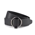 Vrouwen zwarte ronde gesp riem minimalistische casual jeans riem van leer accessoire - 100cm / Zwart