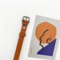 Cintura in pelle marrone da donna con fibbia quadrata, design retro semplice ed elegante - Giallo ocra