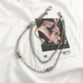 Punk metal pants chain hip hop multi-layer waist chain cool streetwear for men and women - Style 4