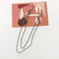 Punk style metal jeans chain, hip-hop double layer silver waist chain for daily fashion. - Style 7