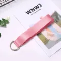 Pink canvas belt with double D-rings, stylish casual accessory for jeans and daily wear. - 130cm / Pink