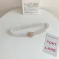 Elegant pearl waist belt for women, featuring multi-strand beaded design with rhinestone buckle. - Style 9