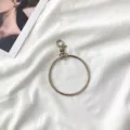 Silver metal round ring with lobster clasp belt accessory variant style design piece - Round Ring Hook