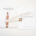 Women elegant pearl stretch belt with rhinestone flower buckle white dress coat waistband - Style 3