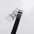 Classic black woven belt with silver metal buckle, stylish casual design for daily wear. - 100cm / Square Buckle Black
