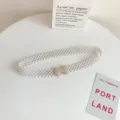 Multi-strand pearl waist belt with bow buckle elegant dress accessory for women variant item - Style 6