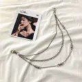 Silver multi-layer metal waist chain hip-hop style pants chain for women jeans skirt decor - Spring Chain