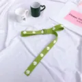 Cintura in tela verde con stampa margherita e fibbia a doppio anello, stile casual. - 120cm / Verde chiaro