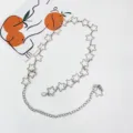 Cadena de cintura de estrella de metal variante, estilo punk moda hip-hop accesorio de falda jean. - Estrella Plateado