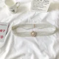 Elegant multi-layer pearl waist belt for women with rhinestone buckle, perfect for dresses. - Style 10