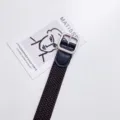 Men's retro braided canvas belt with square metal buckle, versatile student jeans accessory. - 100cm / Square Buckle Coffee