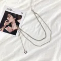 Multilayer metal pants chain with star charm hip-hop waist chain for women fashion apparel - Pentagram Pendant Chain