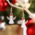 Weihnachten Engel Ohrringe mit Strass, süßer roter und weißer Schmuck für die Feiertage. - Weihnachtsengel Stil (9.20.2)