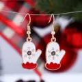 Natale fiocco di neve guanto orecchini carini festivi pendenti goccia per donne ragazze - Stile Guanto Fiocco di Neve di Natale (YD-302)